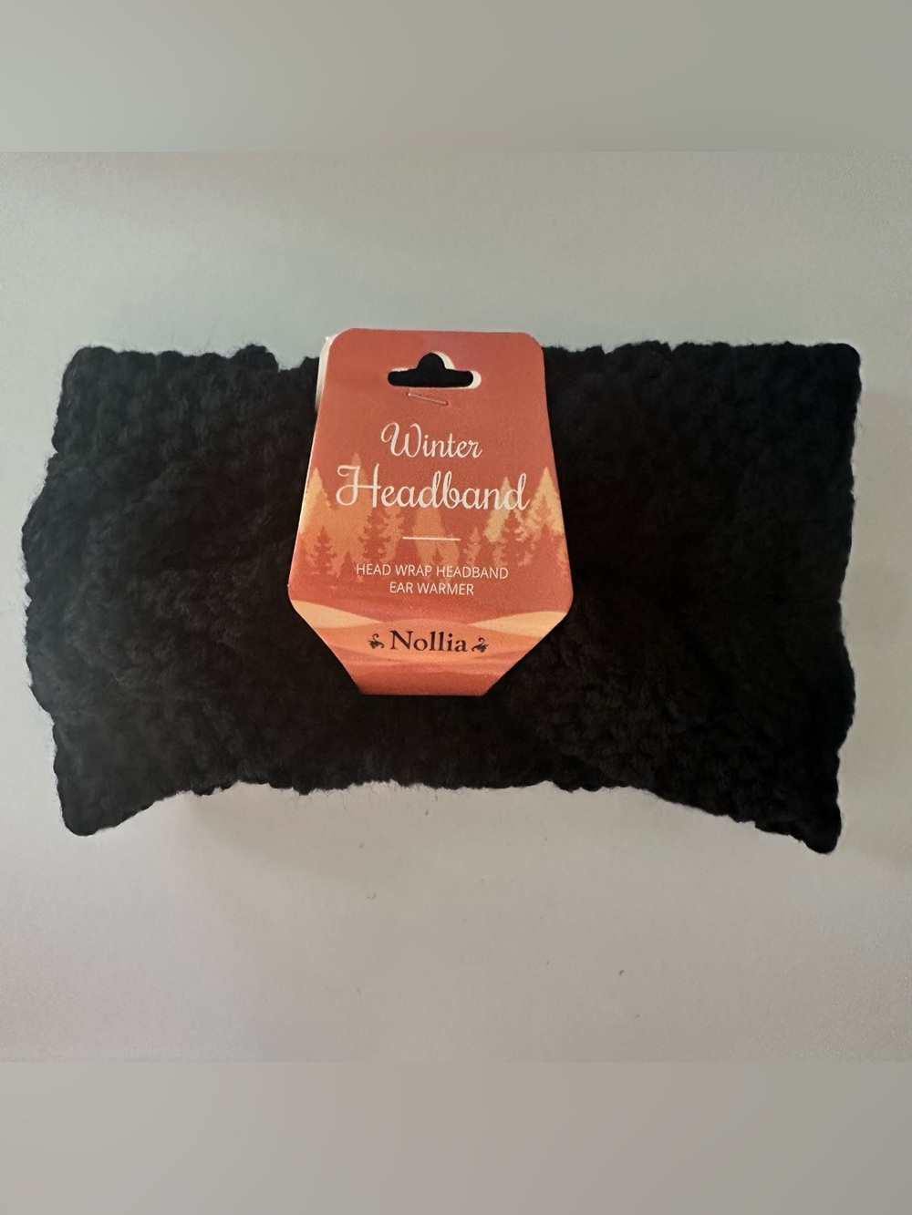 NWT Nollia Cable Knit Winter Headband Ear Warmer Black One Size